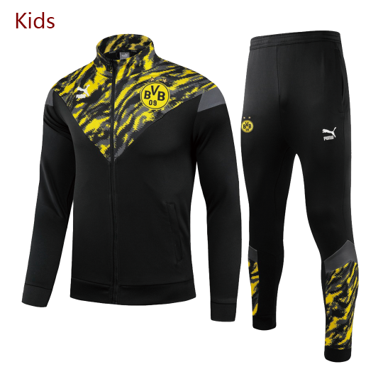 Kids 2021/22 Dortmund Black Yellow Training Suits Youth Jacket with Pants